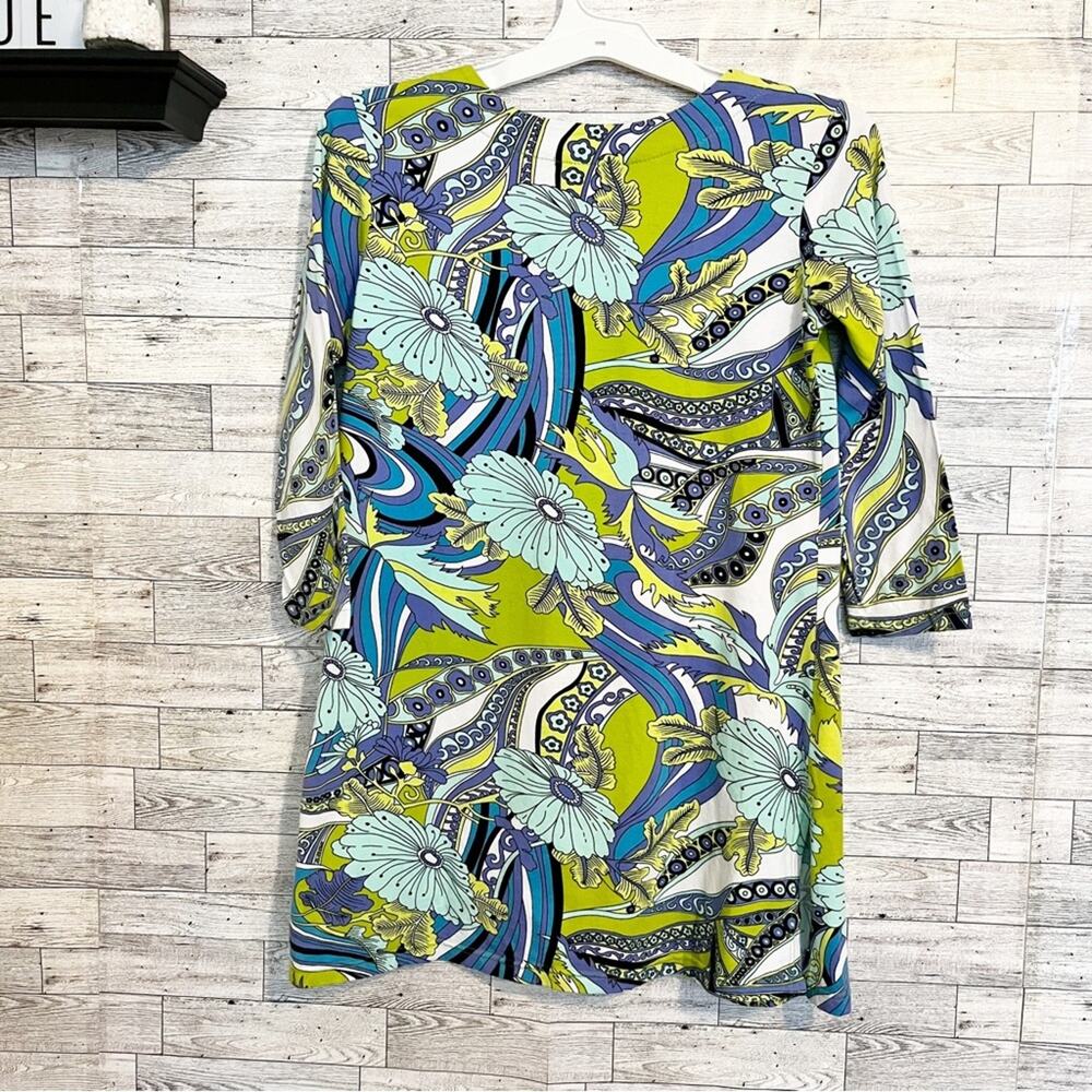 Embellished Tunic Joyous & Free Boho Print Purple Green S - Picture 7 of 9